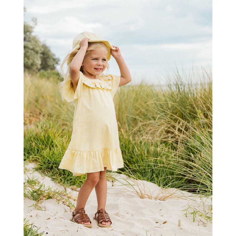 B&eacute;b&eacute; Libby Check Dress w Embroidered Yoke 3-7Y image number 1